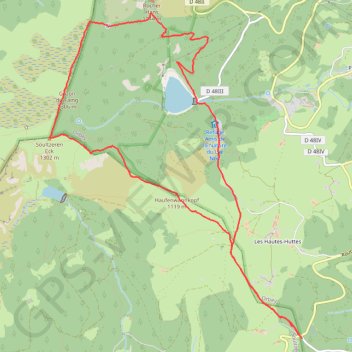 Itinéraire Lacs vosgiens, Lac Noir, distance, dénivelé, altitude, carte, profil, trace GPS