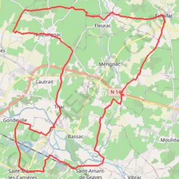 Itinéraire fleurac-4556878, distance, dénivelé, altitude, carte, profil, trace GPS