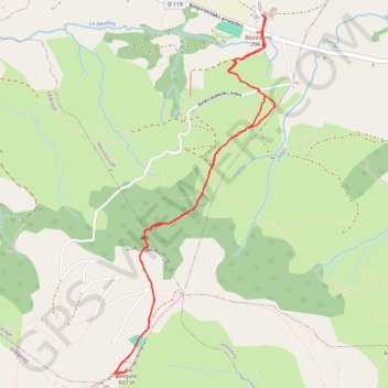 Itinéraire Baïgura depuis base de loisirs d'Hélette, distance, dénivelé, altitude, carte, profil, trace GPS