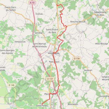 Itinéraire Chemin de Tours (de La Bergerie à Saint Palais), distance, dénivelé, altitude, carte, profil, trace GPS