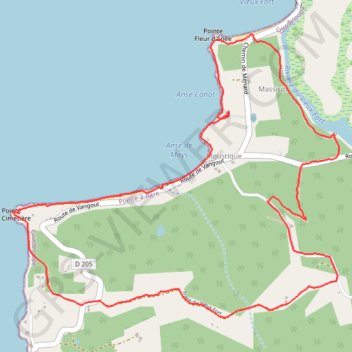 Itinéraire Vieux Fort, distance, dénivelé, altitude, carte, profil, trace GPS