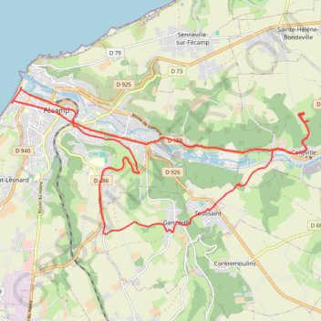 Itinéraire 🚴 Trace ,boucle de Colleville a Fécamp, distance, dénivelé, altitude, carte, profil, trace GPS