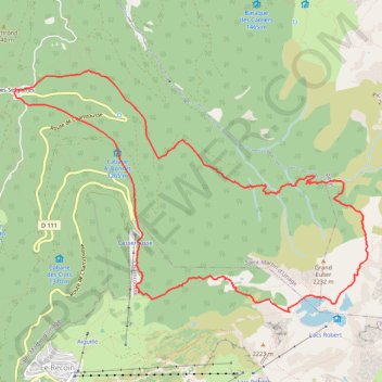 Itinéraire lacs Roberts, distance, dénivelé, altitude, carte, profil, trace GPS
