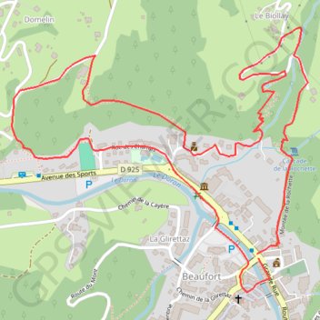 Itinéraire Beaufort-sur-Doron - La Boucle du Biollay, distance, dénivelé, altitude, carte, profil, trace GPS