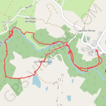 Itinéraire Le long de la Benaize depuis Cromac, distance, dénivelé, altitude, carte, profil, trace GPS