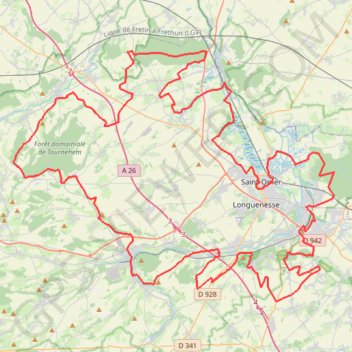 Itinéraire GRP Audomarois, distance, dénivelé, altitude, carte, profil, trace GPS