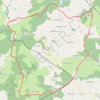 Itinéraire Le chemin des gaulois par le Chalard, distance, dénivelé, altitude, carte, profil, trace GPS