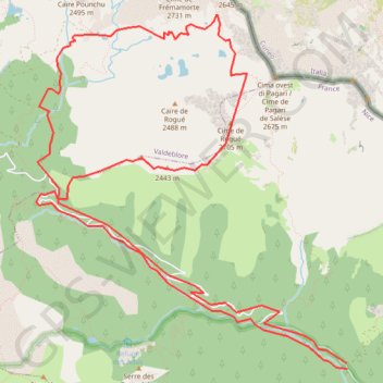 Itinéraire Cime de ROGUE, distance, dénivelé, altitude, carte, profil, trace GPS