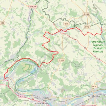 Itinéraire Chars > Bonnières-sur-Seine, distance, dénivelé, altitude, carte, profil, trace GPS