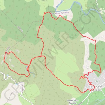 Itinéraire Saint-Alban-Auriolles, distance, dénivelé, altitude, carte, profil, trace GPS