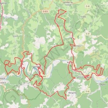Itinéraire St Gery Bouzies St Cirq Conduche Cabrerets Aussou Vers Bears St Gery 110Km 3100 d+, distance, dénivelé, altitude, carte, profil, trace GPS