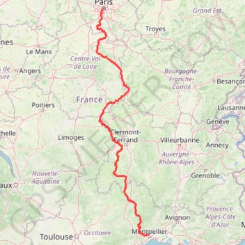 Itinéraire De Paris à Montpellier, distance, dénivelé, altitude, carte, profil, trace GPS