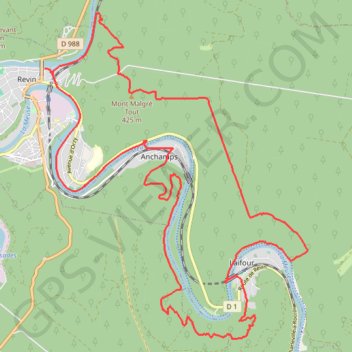 Itinéraire De Révin à Anchamps par Laifour et les Dames de Meuse, distance, dénivelé, altitude, carte, profil, trace GPS