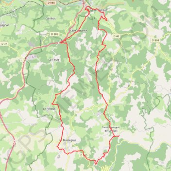 Itinéraire De la vallée du Lot au causse de Massegros, distance, dénivelé, altitude, carte, profil, trace GPS