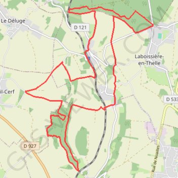 Itinéraire La Gauloisienne - Laboissière-en-Thelle, distance, dénivelé, altitude, carte, profil, trace GPS