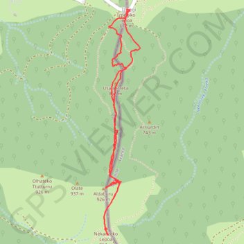 Itinéraire La crête d'Olhateko Kaskoa, distance, dénivelé, altitude, carte, profil, trace GPS