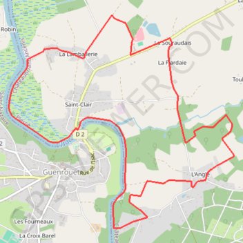 Itinéraire Circuit de la Pierre Folle Menhir - Guenrouet, distance, dénivelé, altitude, carte, profil, trace GPS