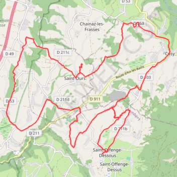 Itinéraire Rando Saint-Offenge, distance, dénivelé, altitude, carte, profil, trace GPS