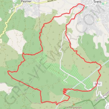 Itinéraire Trets - Massif du Régagnas, distance, dénivelé, altitude, carte, profil, trace GPS