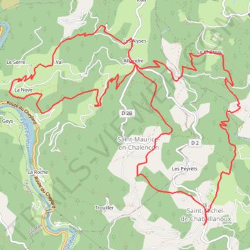 Itinéraire Saint-Michel-de-Chabrillanoux Marche à pied, distance, dénivelé, altitude, carte, profil, trace GPS