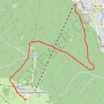 Itinéraire Superbagnères depuis Bagnères-de-Luchon par le chemin de la crémaillère, distance, dénivelé, altitude, carte, profil, trace GPS