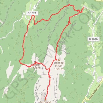 Itinéraire Chartreuse-Boucle des 2 SOM depuis Le Château, distance, dénivelé, altitude, carte, profil, trace GPS