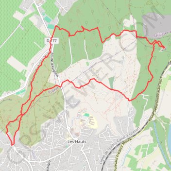 Itinéraire LES FALAISES DE PUJAUT, distance, dénivelé, altitude, carte, profil, trace GPS