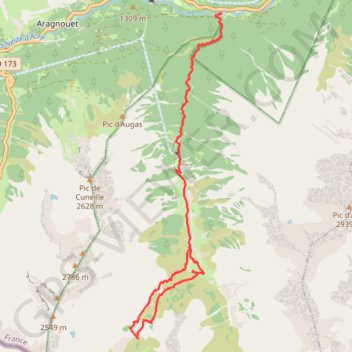 Itinéraire Granges du Moudang, distance, dénivelé, altitude, carte, profil, trace GPS