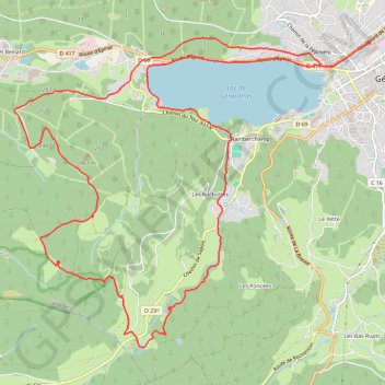 Itinéraire Marche Départementale Gérardmer, distance, dénivelé, altitude, carte, profil, trace GPS