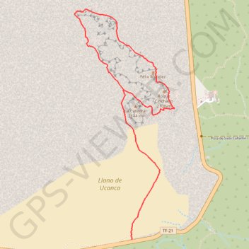 Itinéraire Ten_76_Roques de Garcia - Ucanca, distance, dénivelé, altitude, carte, profil, trace GPS