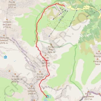 Itinéraire Refuge Barroude par lac Badet, distance, dénivelé, altitude, carte, profil, trace GPS