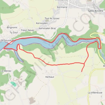 Itinéraire L'Estuaire du Dourduff, distance, dénivelé, altitude, carte, profil, trace GPS