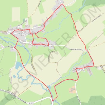Itinéraire Circuit des écoliers d'Obrechies, distance, dénivelé, altitude, carte, profil, trace GPS