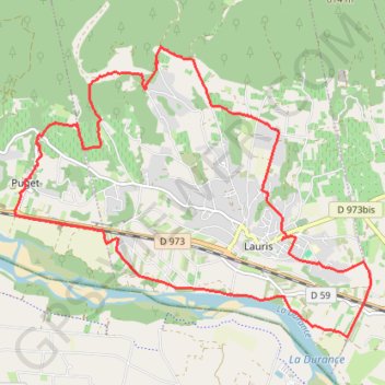 Itinéraire Lauris-Puget, distance, dénivelé, altitude, carte, profil, trace GPS