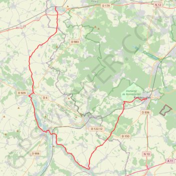 Itinéraire Rambouillet - Houdan, distance, dénivelé, altitude, carte, profil, trace GPS