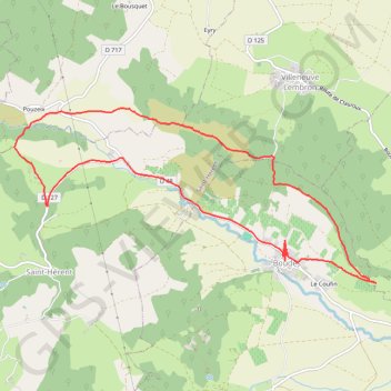 Itinéraire Marche Coteaux Boudes Pouzeix Saint Hérent Boudes, distance, dénivelé, altitude, carte, profil, trace GPS