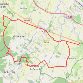 Itinéraire Au fil des chemins d'Ecouves - Mortrée, distance, dénivelé, altitude, carte, profil, trace GPS