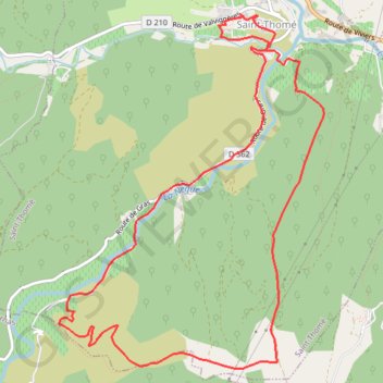 Itinéraire Saint Thome, distance, dénivelé, altitude, carte, profil, trace GPS