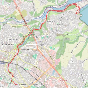 Itinéraire La vallée de Gouédic, distance, dénivelé, altitude, carte, profil, trace GPS