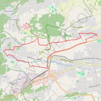 Itinéraire Autour d'Enval - Riom, distance, dénivelé, altitude, carte, profil, trace GPS