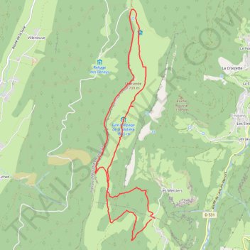 Itinéraire Lans en V- Moliere-Charande-, distance, dénivelé, altitude, carte, profil, trace GPS