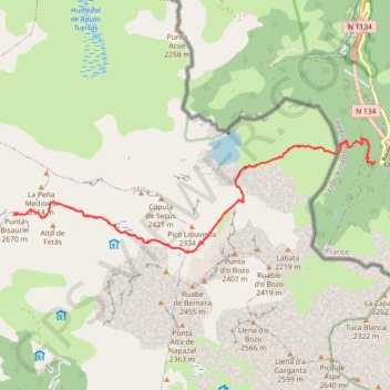 Itinéraire Le Visaurin par le lac d'Estaens, distance, dénivelé, altitude, carte, profil, trace GPS