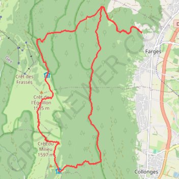 Itinéraire Traversée du Grand Crêt d'Eau, distance, dénivelé, altitude, carte, profil, trace GPS