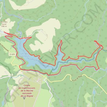 Itinéraire Barrage des Cammazes, distance, dénivelé, altitude, carte, profil, trace GPS