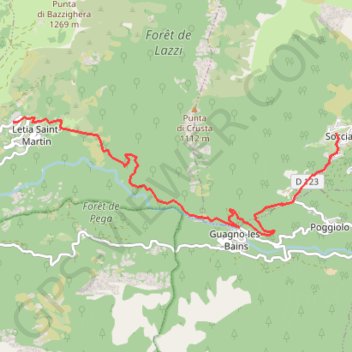 Itinéraire Croquis, distance, dénivelé, altitude, carte, profil, trace GPS