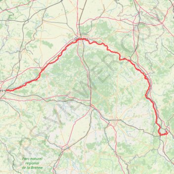 Itinéraire 2014 16 au 23/05 Loire a vélo 1 325 Km, distance, dénivelé, altitude, carte, profil, trace GPS