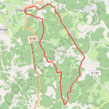 Itinéraire Chavagnac boucle du dan's, distance, dénivelé, altitude, carte, profil, trace GPS