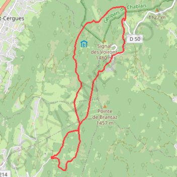 Itinéraire Circuits des Voirons, distance, dénivelé, altitude, carte, profil, trace GPS