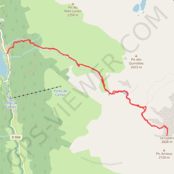 Itinéraire Le lurien, distance, dénivelé, altitude, carte, profil, trace GPS
