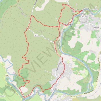 Itinéraire De Balazuc à Chauzon, distance, dénivelé, altitude, carte, profil, trace GPS